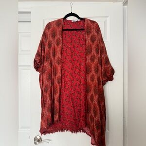 Zara Red Patterned kimono